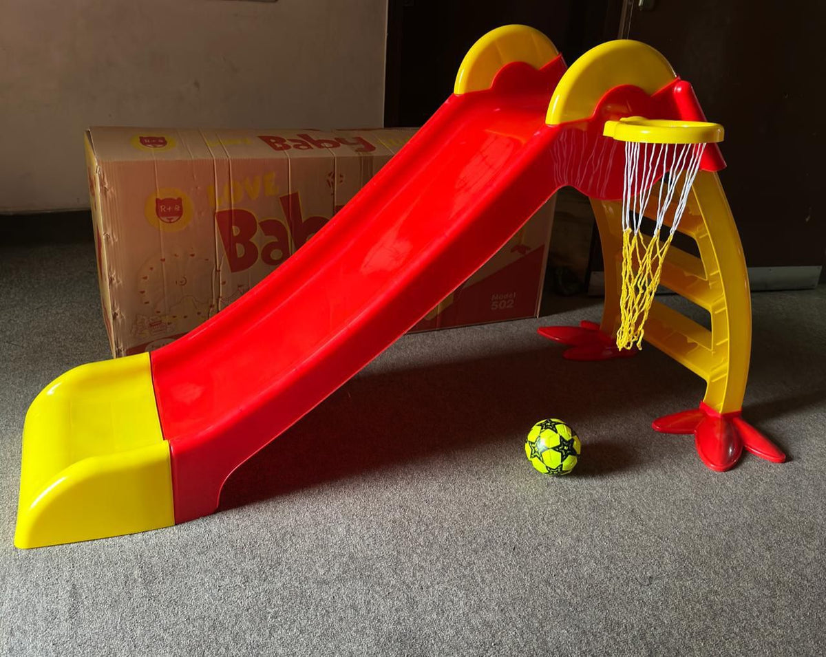 Slide with basket ball